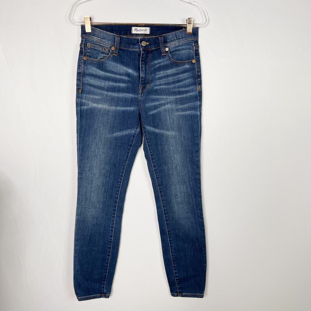 Madewell 28 High Riser Skinny Jeans Blue Medium Wash Cotton Stretch Blend Womens